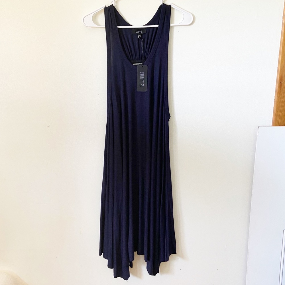 NWT Comfy USA Modal Jersey Tank Dress Sz S